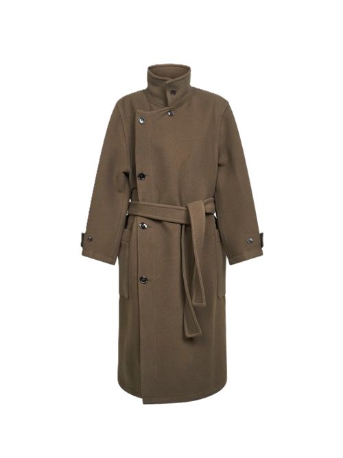 LEMAIRECappotto doppiopetto in lana wrapcoat Lemaire | CO1037LF1116GR610 THYME